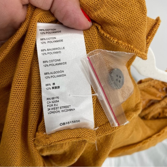 Free People Mae Boho Embroidered lace V-Neck Top, Size XS Orange - Picture 10 of 10